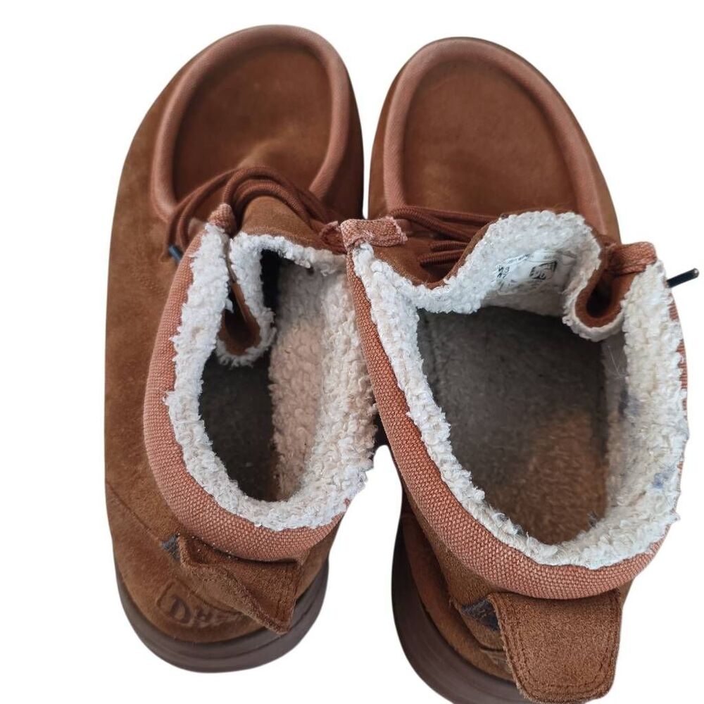 Hey Dude Men's Size 8 Brown Suede Wally Mid Gripr Warmth Winter Dudes Shoes - Picture 8 of 9